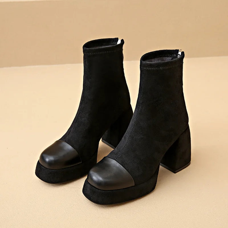 Boots For Women | Back Zip Closure Rounded Toe