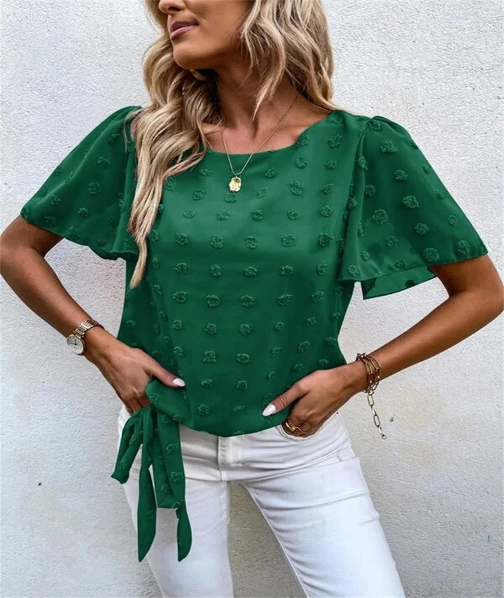 Women’s Blouse | Flutter Sleeve Textured