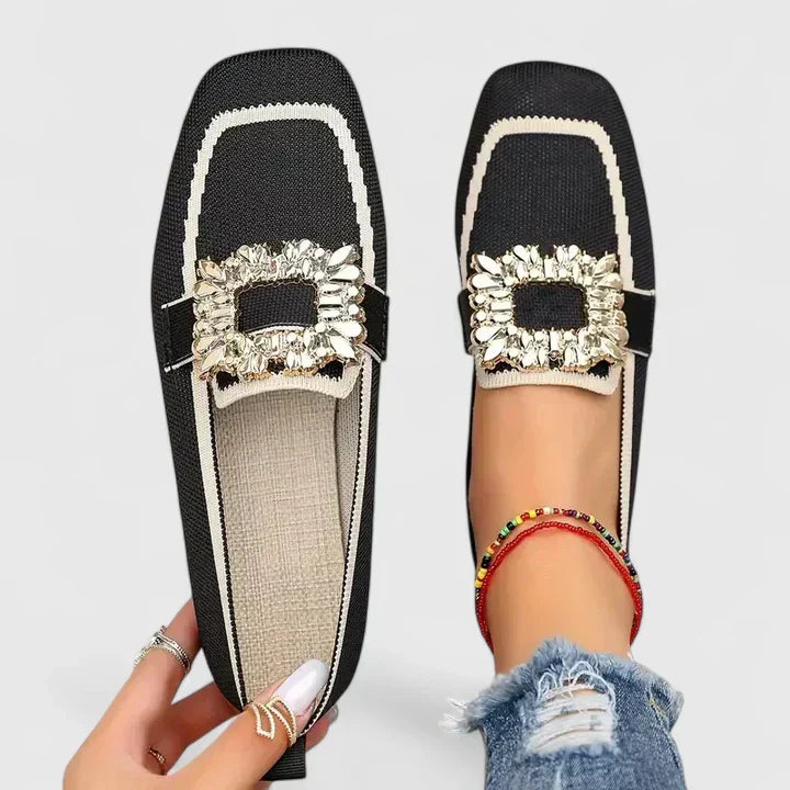 Loafers for Women | Square Toe Buckle Detail