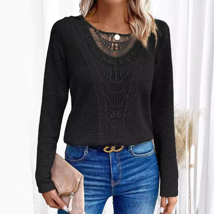 Women's Sweater | Crochet-style Front Panel