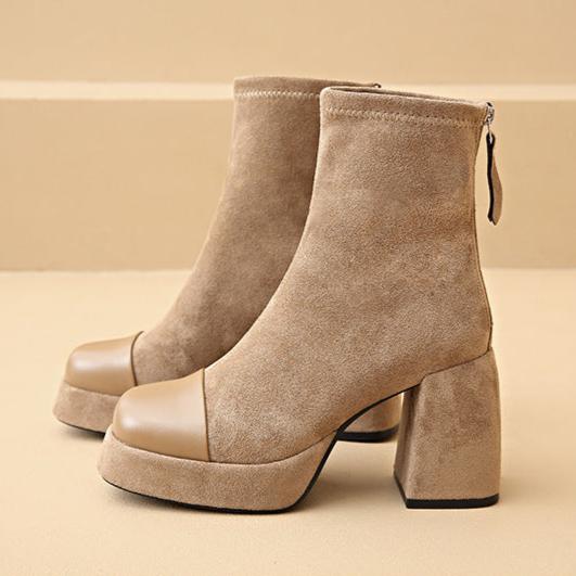 Boots For Women | Back Zip Closure Rounded Toe