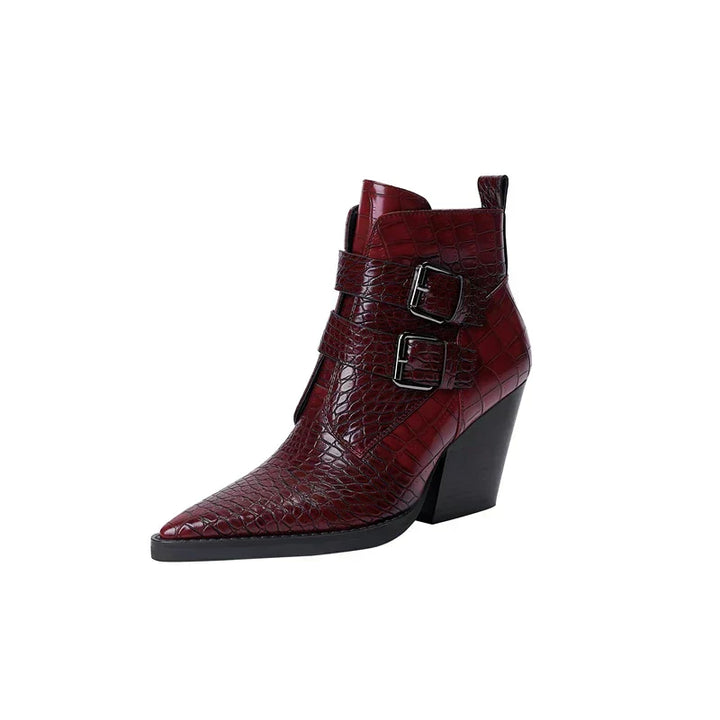 Boots For Women | Pointed Toe Buckle Strap Details