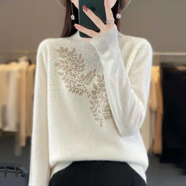 Women’s Sweater | Leaf-inspired Embellishment