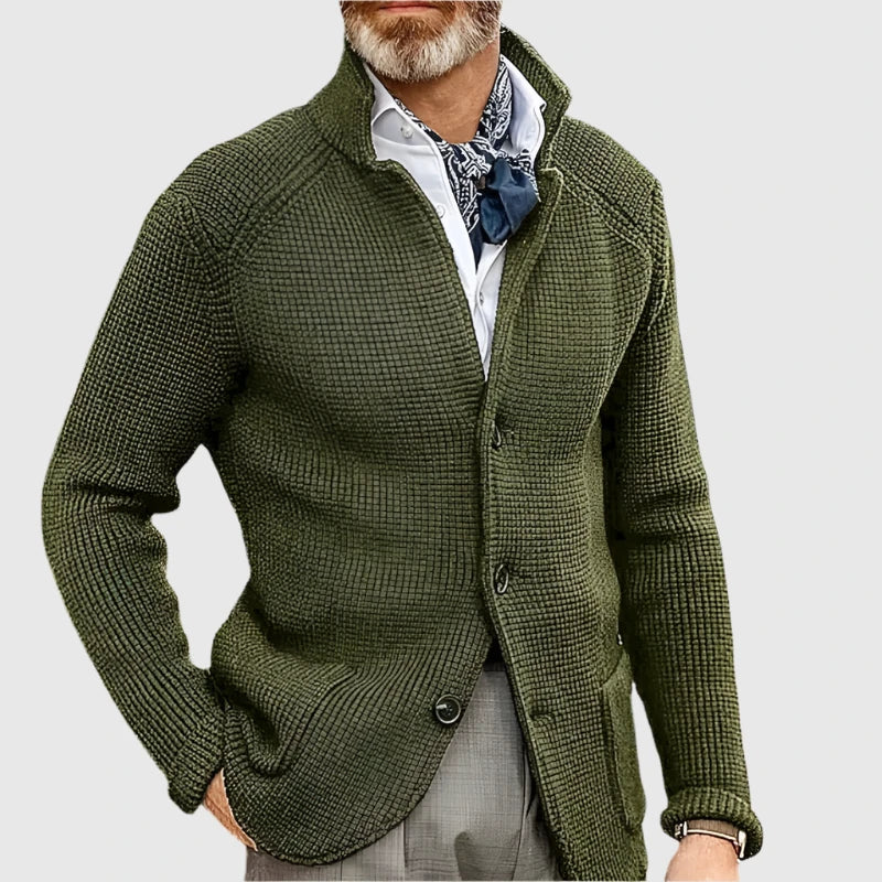 Men’s Cardigan | Button Front Stand Collar