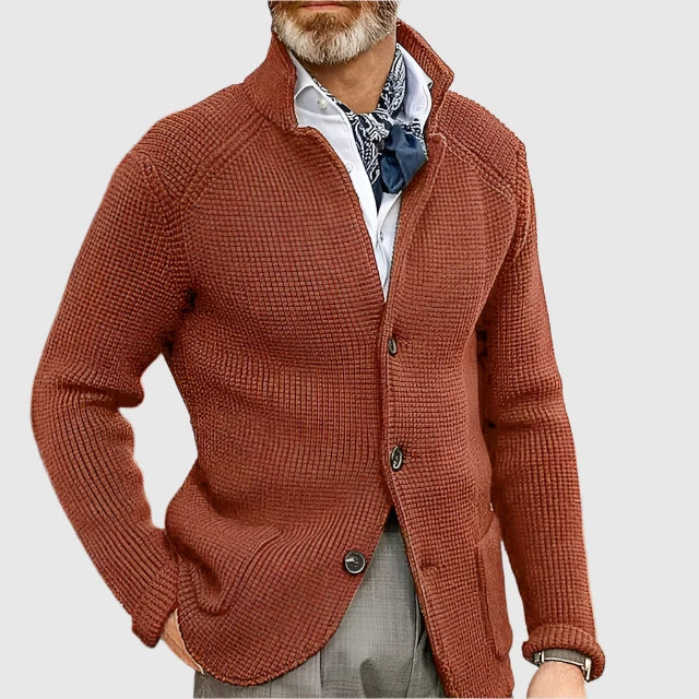 Men’s Cardigan | Button Front Stand Collar