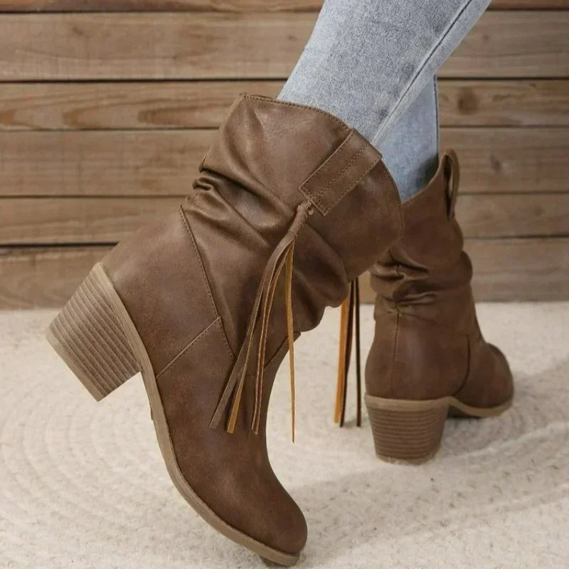 Boots for Women | Block Heel Side Tie