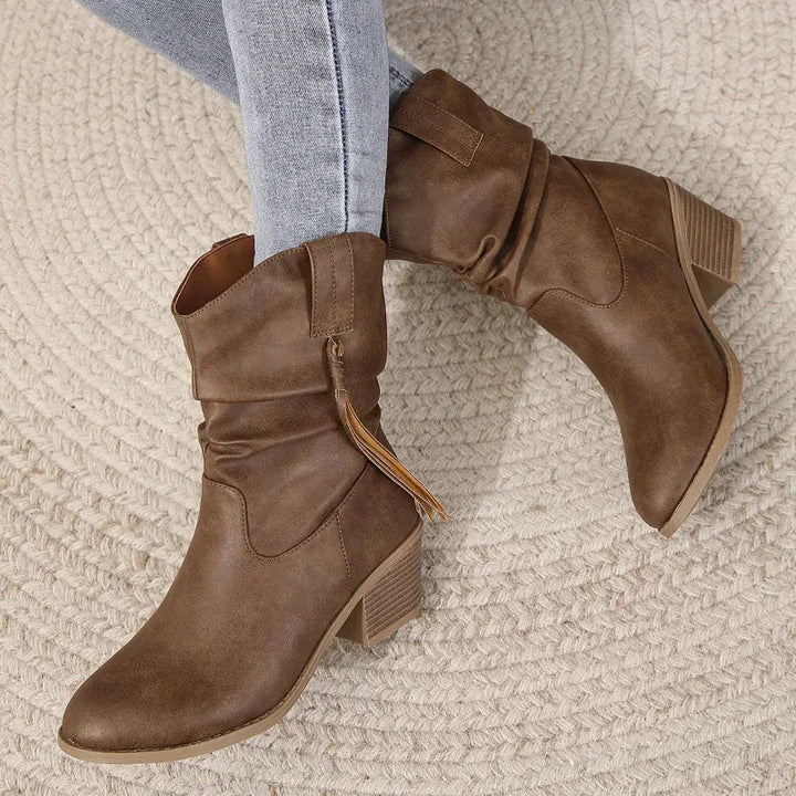 Boots for Women | Block Heel Side Tie