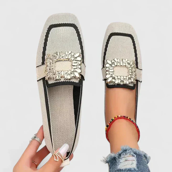 Loafers for Women | Square Toe Buckle Detail