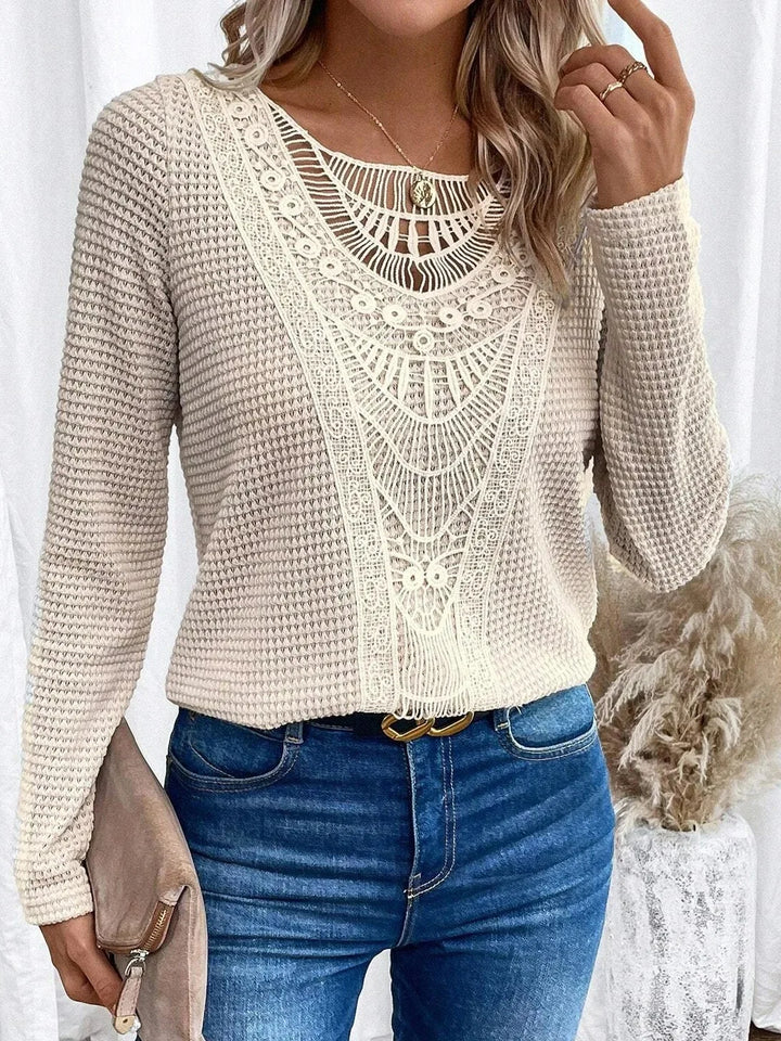 Women's Sweater | Crochet-style Front Panel