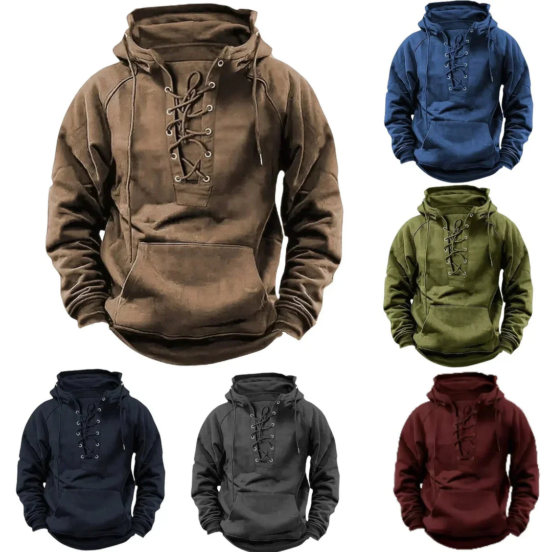 Men’s Hoodie | Lace Up Front Design