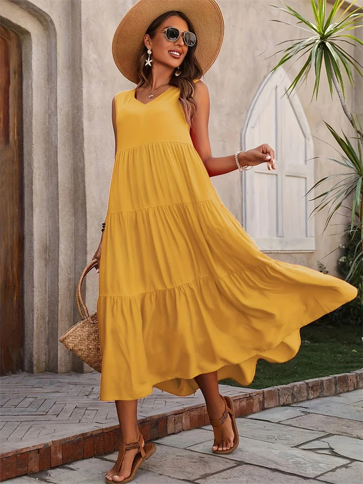 Women’s Dress | Sleeveless V-Neck Maxi