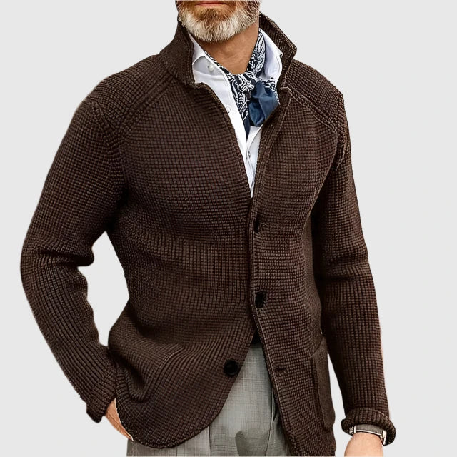 Men’s Cardigan | Button Front Stand Collar