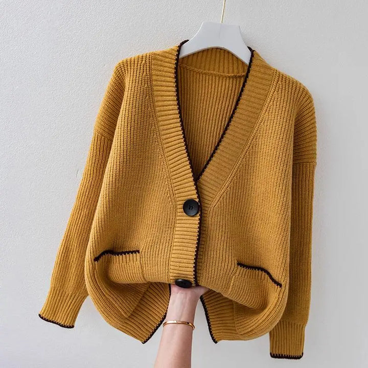 Women's Cardigan | V-Neckline Front Patch Pockets