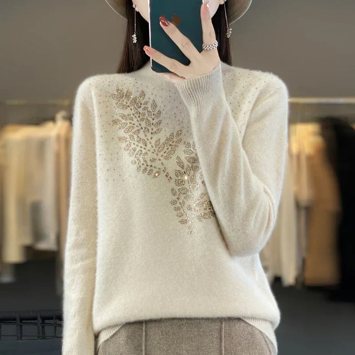 Women’s Sweater | Leaf-inspired Embellishment