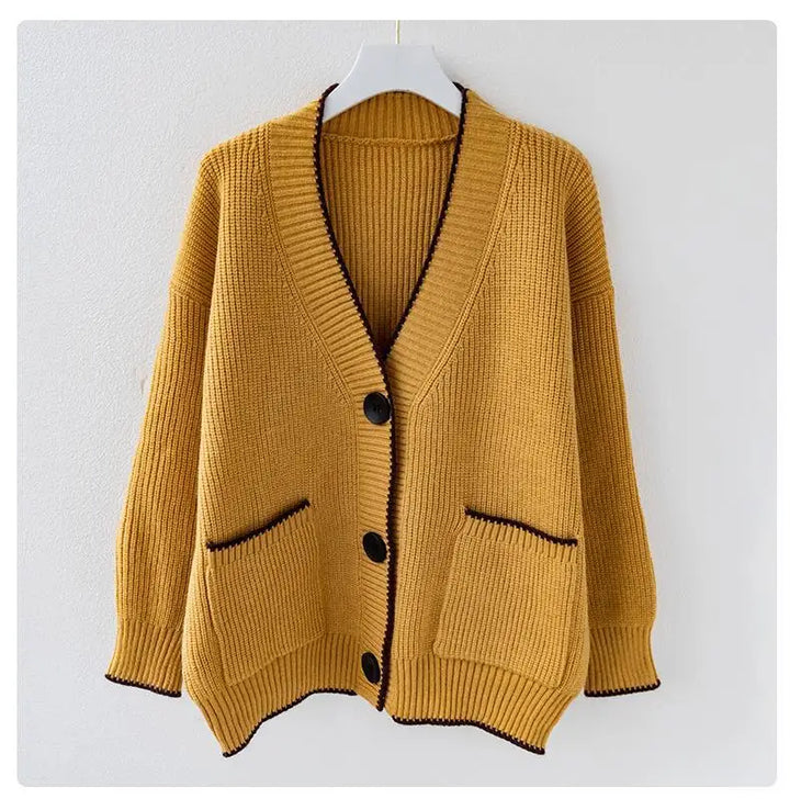 Women's Cardigan | V-Neckline Front Patch Pockets