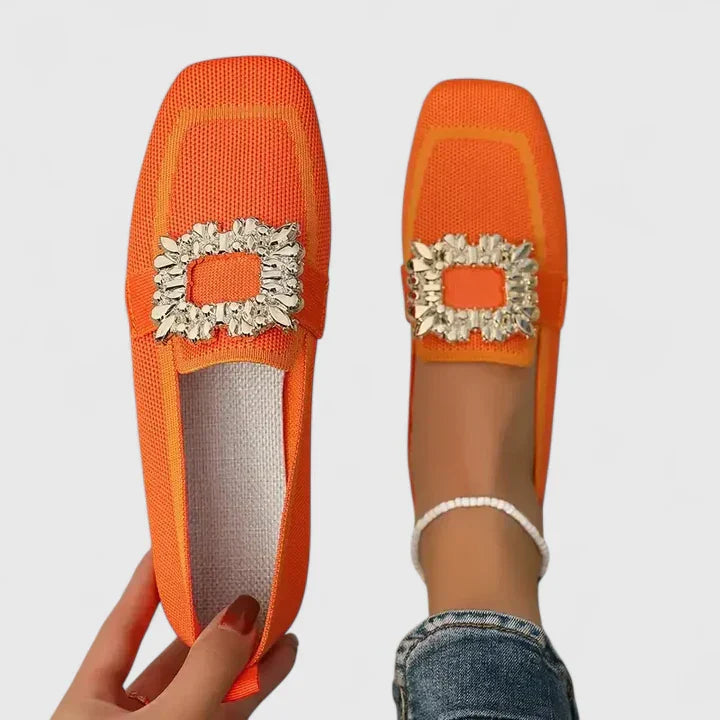 Loafers for Women | Square Toe Buckle Detail