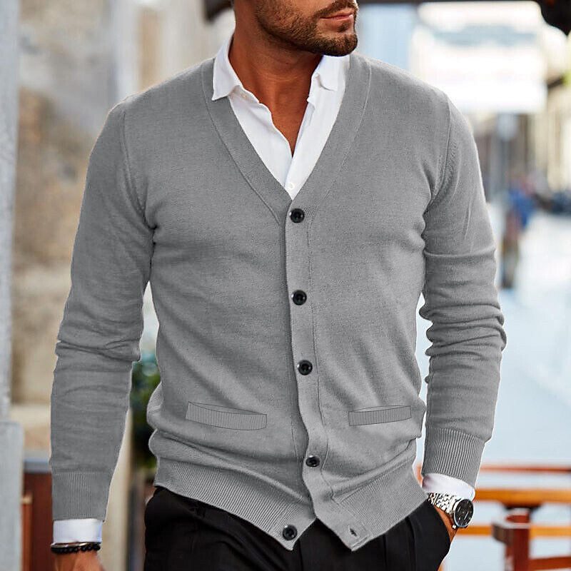 Men’s Cardigan | V Neck Button Front