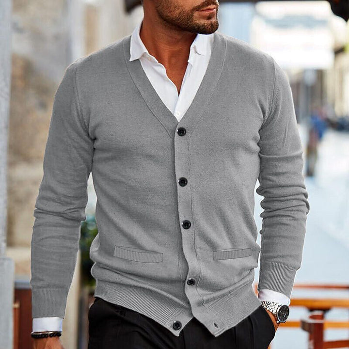 Men’s Cardigan | V Neck Button Front
