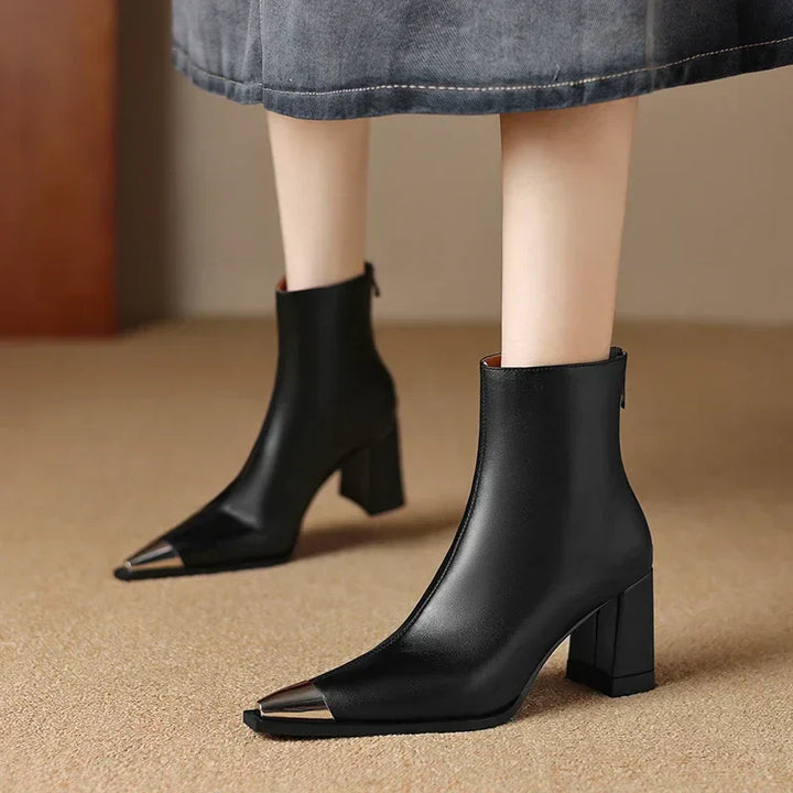 Boots For Women | Block Heel Pointed Closed Toe