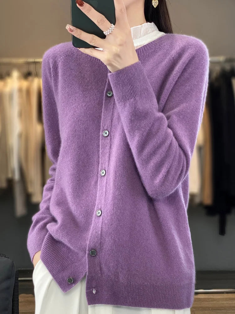 Women’s Cardigan | Round Neckline Knitted