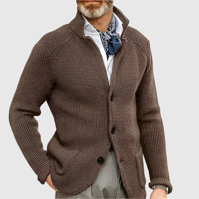 Men’s Cardigan | Button Front Stand Collar