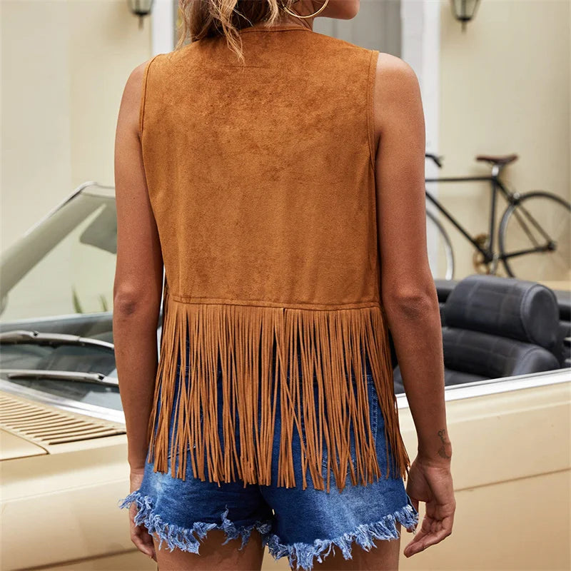 Women's Vest | Sleeveless Fringe Detailing