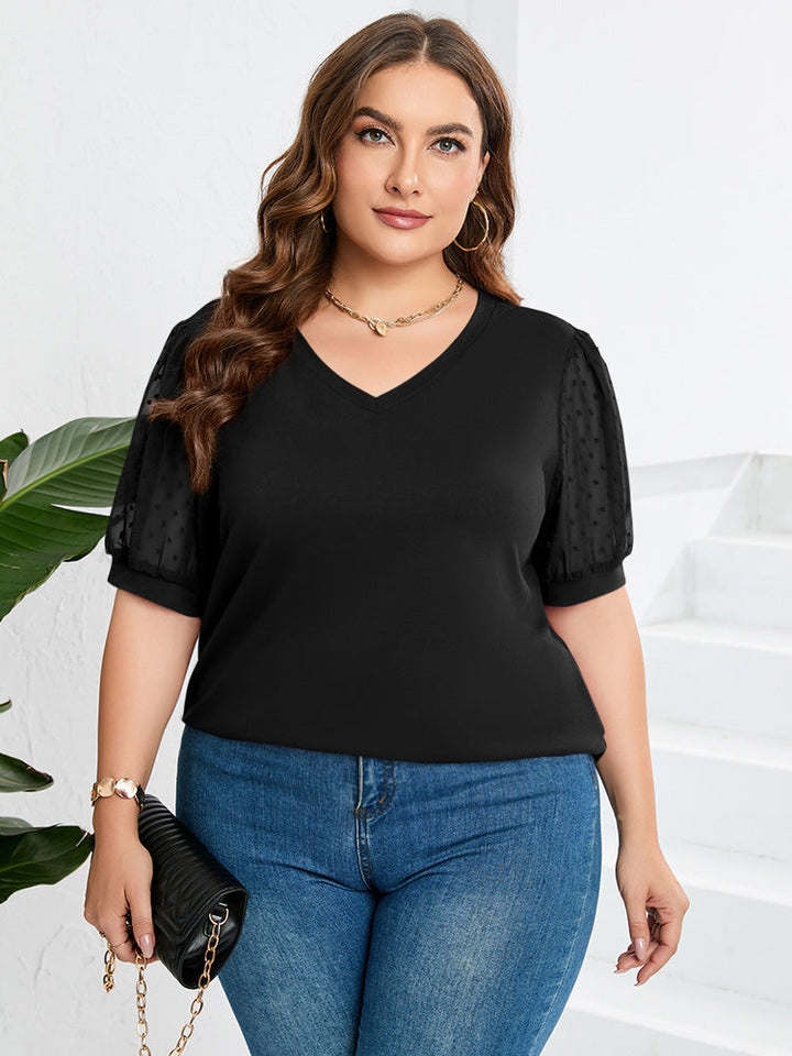 Women's Blouse | V-Neckline Short Sleeves