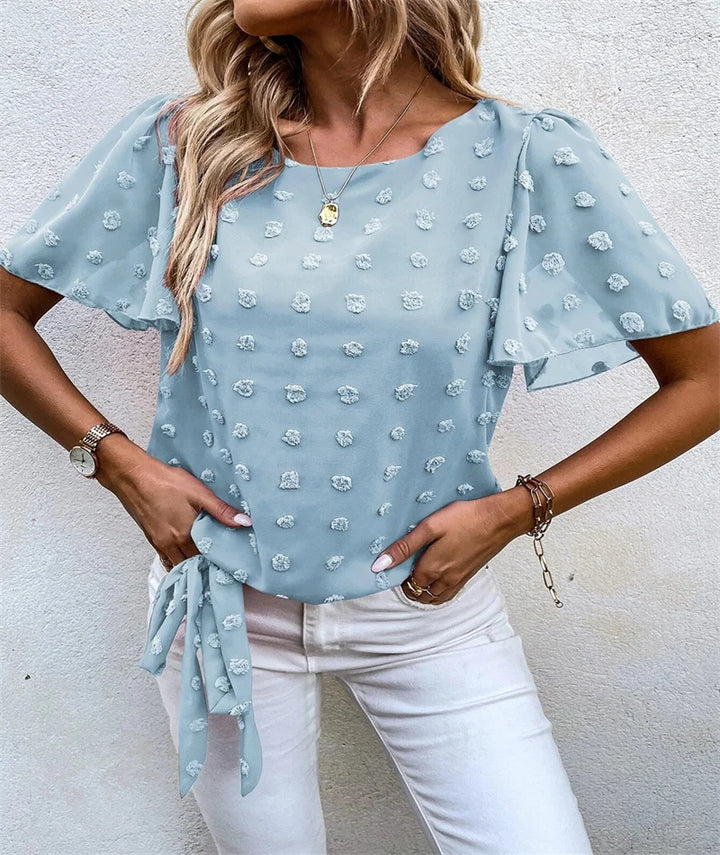 Women’s Blouse | Flutter Sleeve Textured