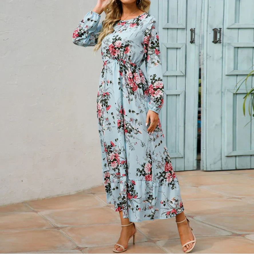 Women’s Dress | Floral Long-Sleeved Maxi