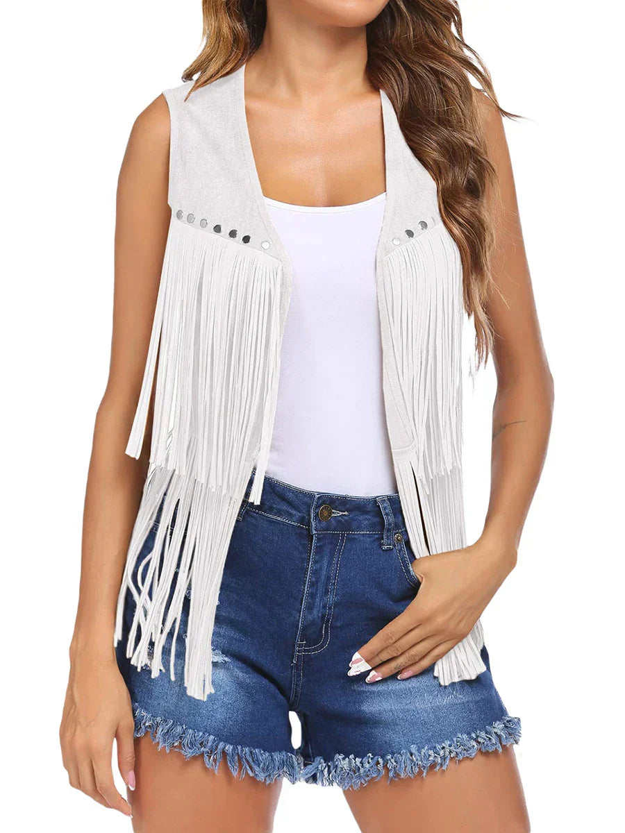 Women's Vest | Sleeveless Fringe Detailing