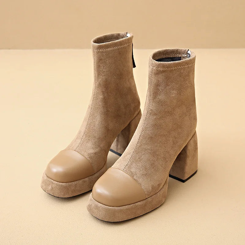 Boots For Women | Back Zip Closure Rounded Toe