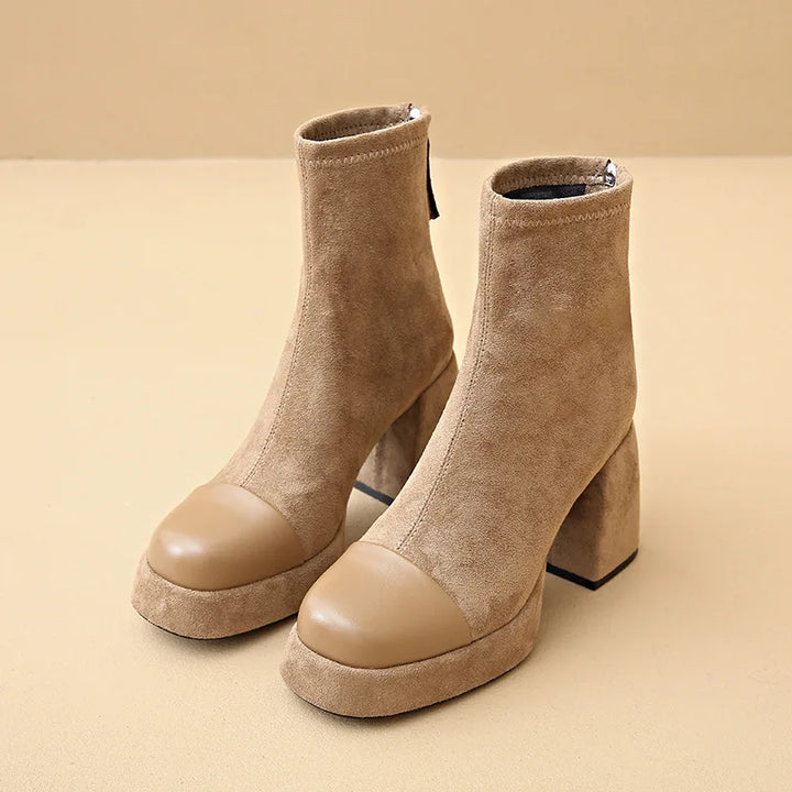 Boots For Women | Back Zip Closure Rounded Toe