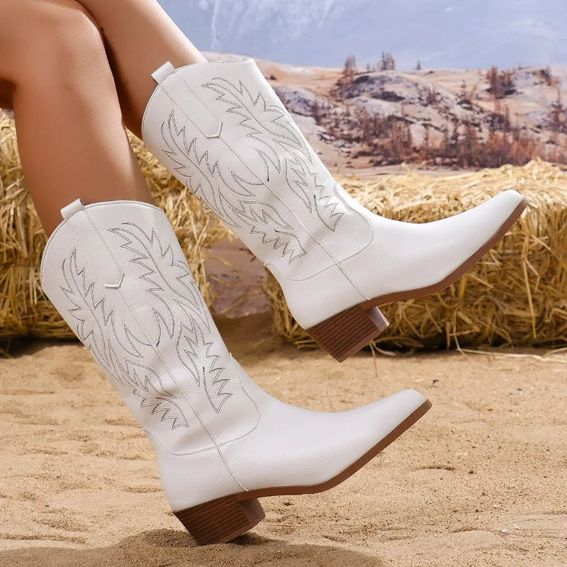 Cowboy Boots for Women | Western Embroidery Pointed Toe
