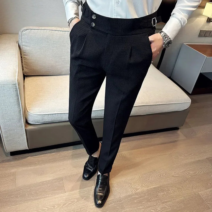 Men’s Trousers | Textured Pleat Front