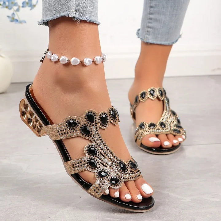 Sandals For Women | Decorative Strap Block Heel Shape