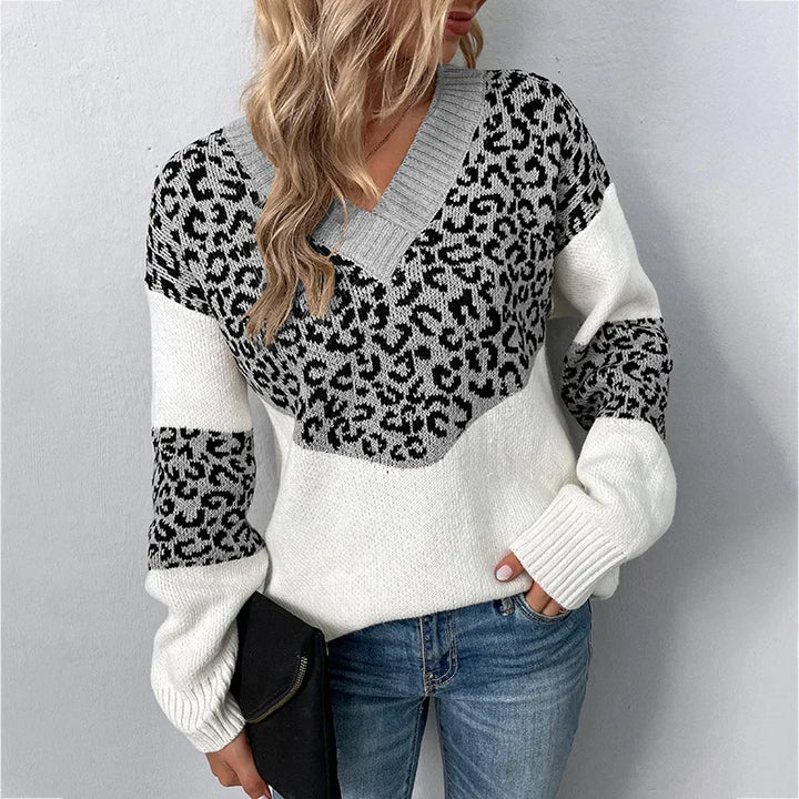 Women's  Sweater | Long Sleeve Contrast Sections