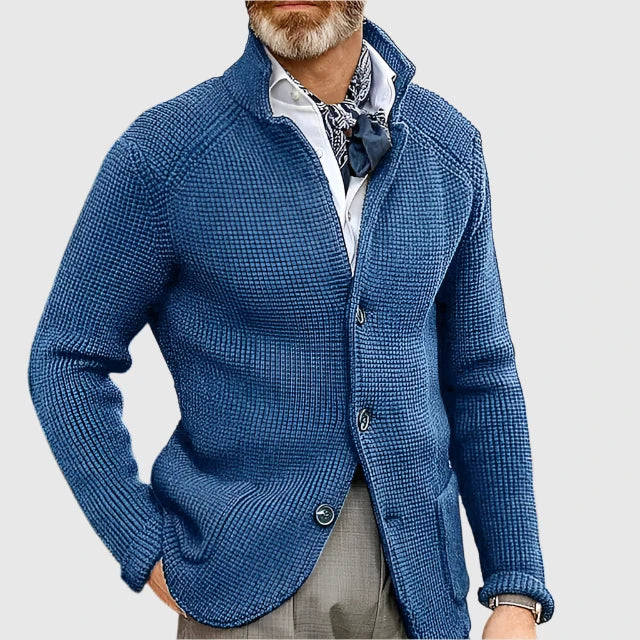 Men’s Cardigan | Button Front Stand Collar