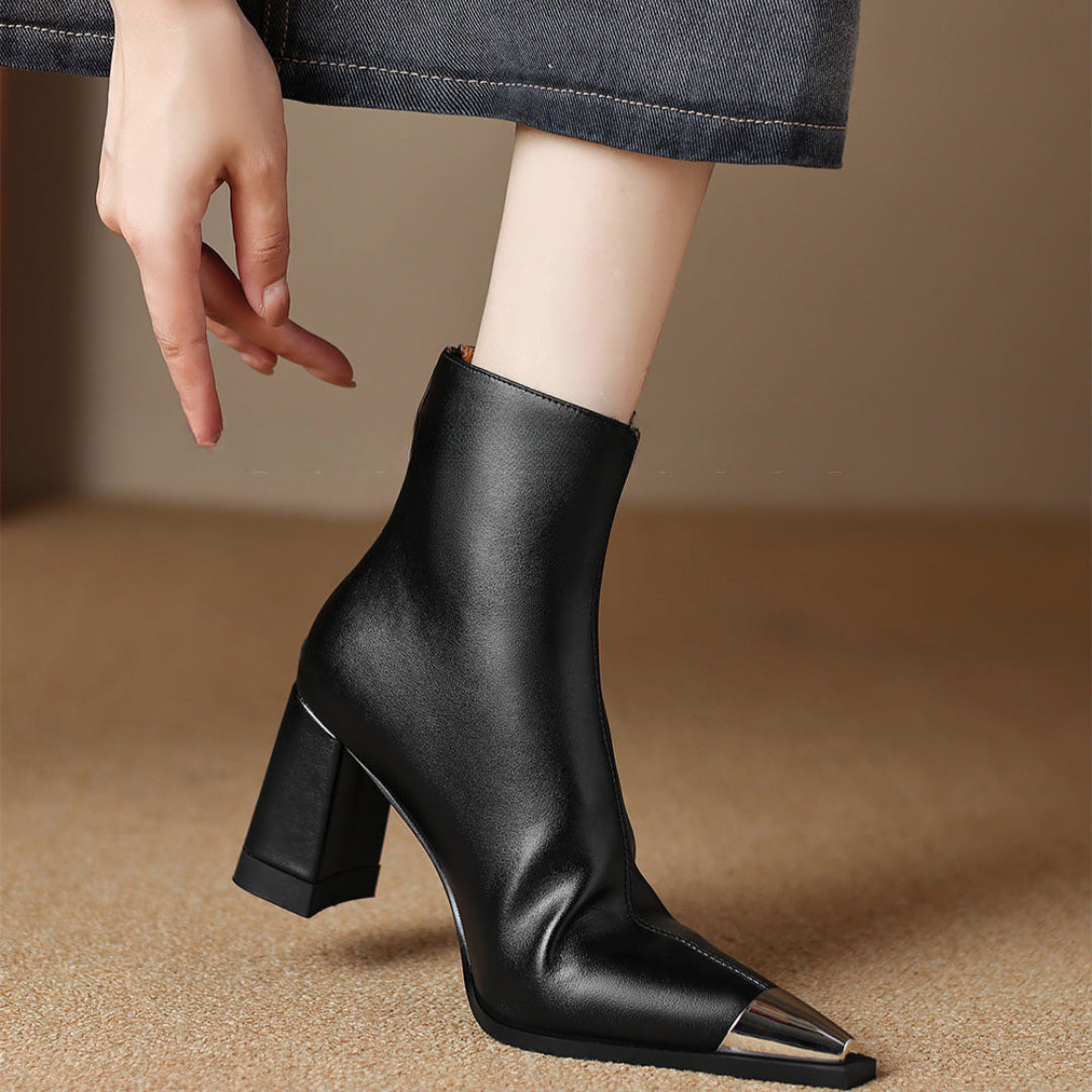 Boots For Women | Block Heel Pointed Closed Toe