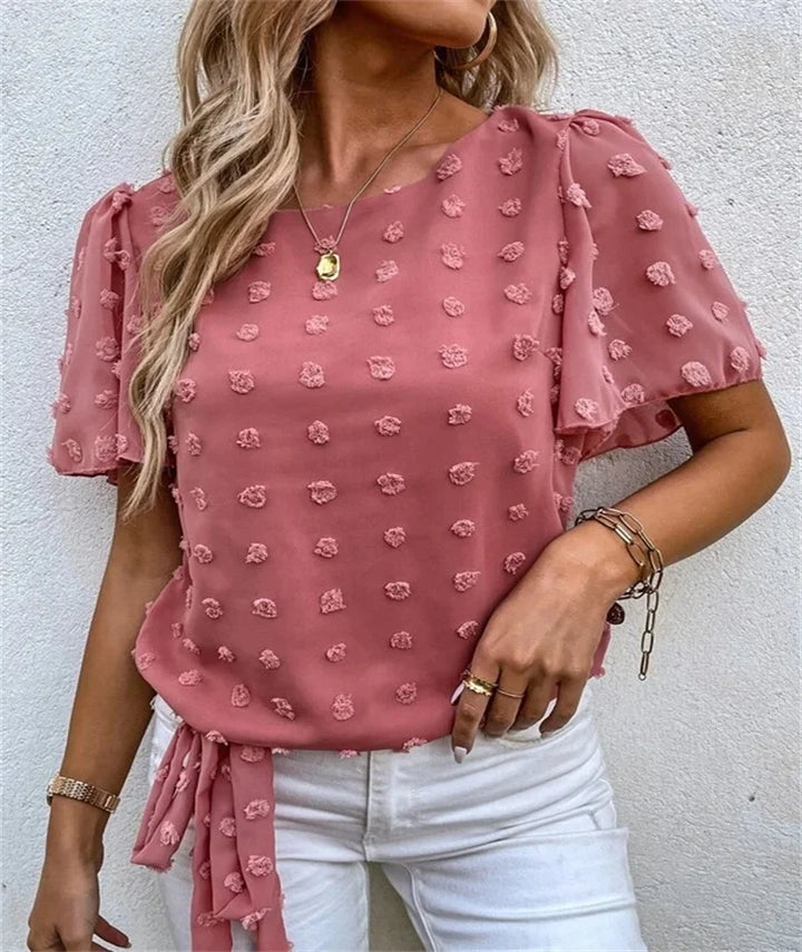 Women’s Blouse | Flutter Sleeve Textured