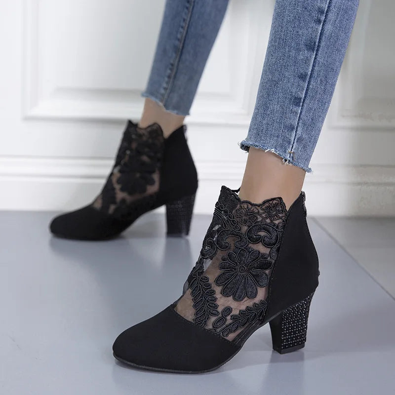 Boots for Women | Sheer Floral Print