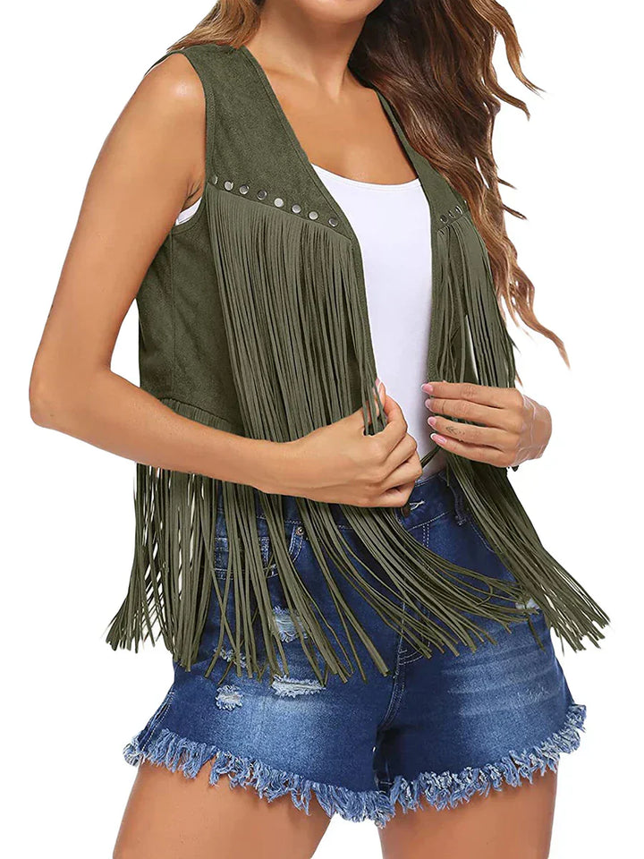 Women's Vest | Sleeveless Fringe Detailing