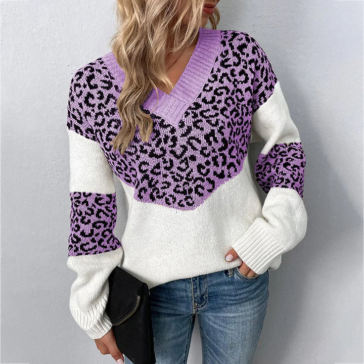 Women's  Sweater | Long Sleeve Contrast Sections