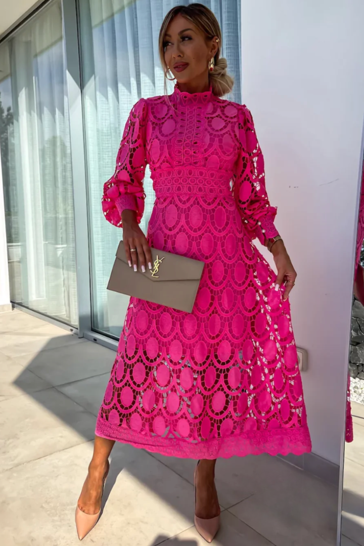 Women’s Dress | Structured Openwork Midi