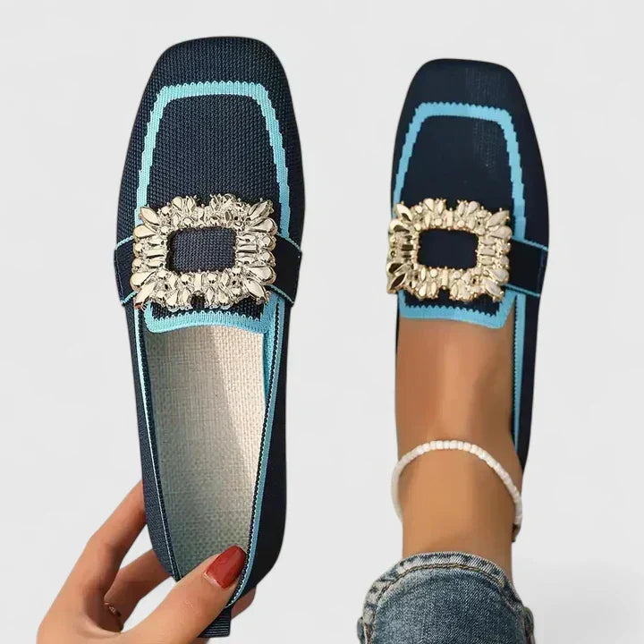 Loafers for Women | Square Toe Buckle Detail