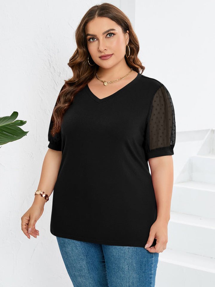 Women's Blouse | V-Neckline Short Sleeves
