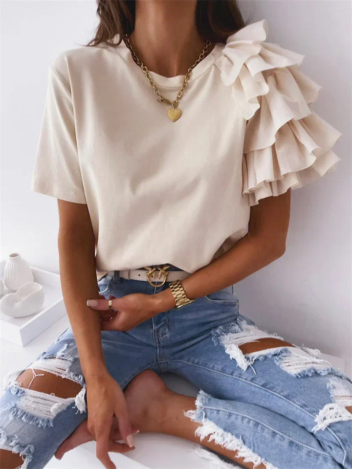 Women’s Blouse | Short Sleeve Ruffle