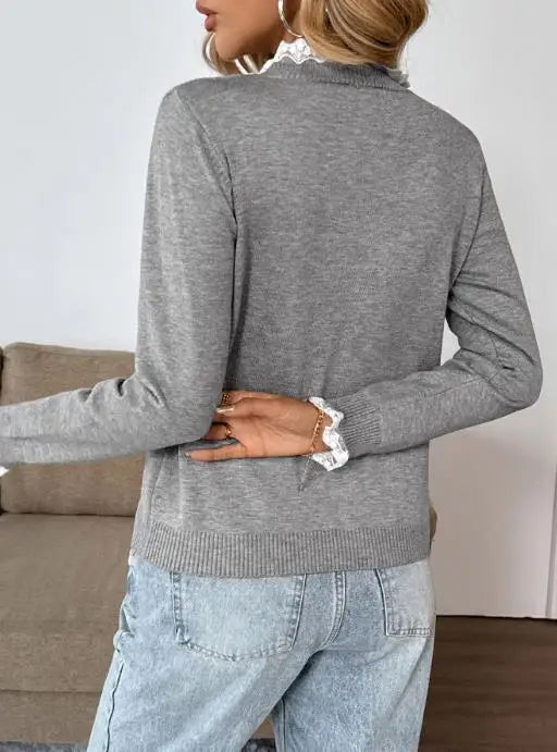 Women's Sweater | Button Placket Long Sleeves