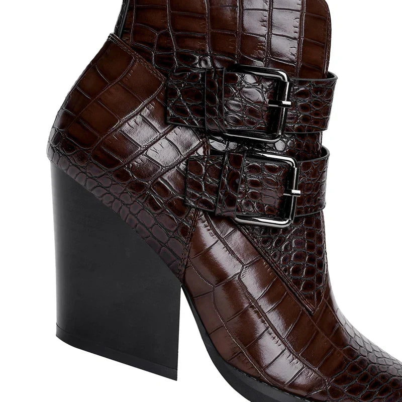 Boots For Women | Pointed Toe Buckle Strap Details