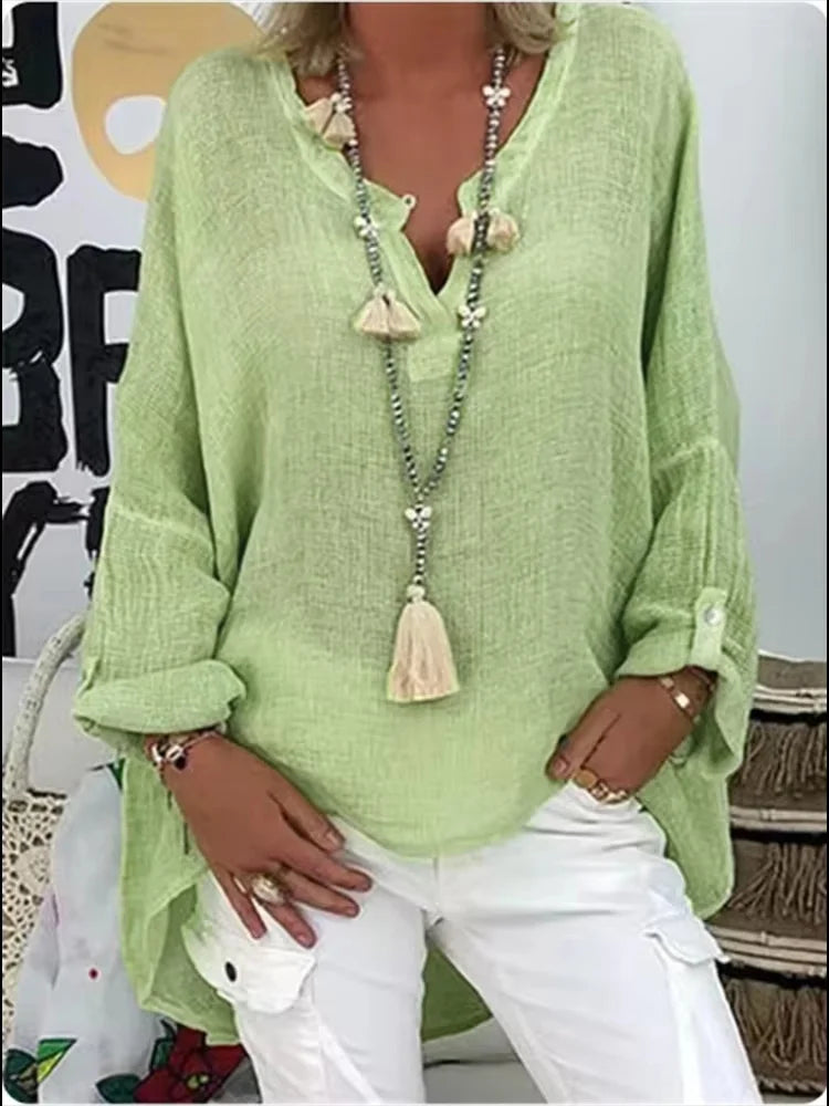 Women's Blouse | V-Neck Long Sleeve