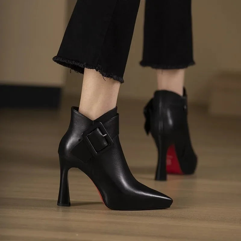 Boots For Women | Buckle Strap High Heel Structure